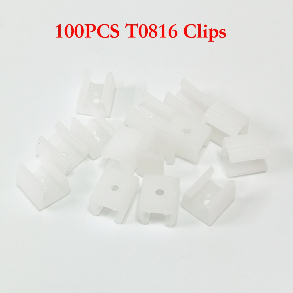 Neon Strip 6x12mm / 8x16mm Clip LED Fixing ABS Plastic Mounting Clips 5V 12V 24V Waterproof LED Strip Neon Light Buckles Clamp: 100PCS 8x16mm