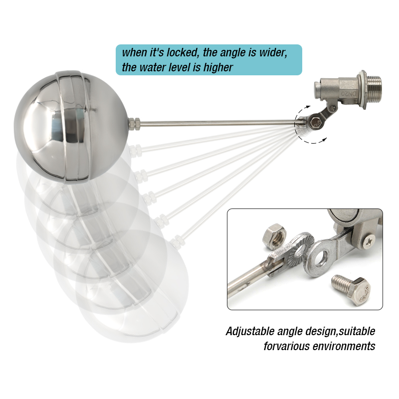 Rvs Watertank Vlotterklep Uitschakeling Vlotter Bal Waterniveauregeling Flow Control Vlotter Sensor Klep DN15 DN20 DN25