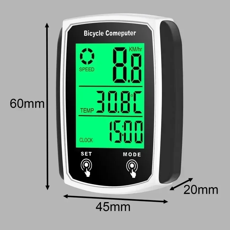 Bicycle Computer LCD Digital Wired Cycling Computer Speedometer Bike Speed Odometer with Backlight Bike Accessories