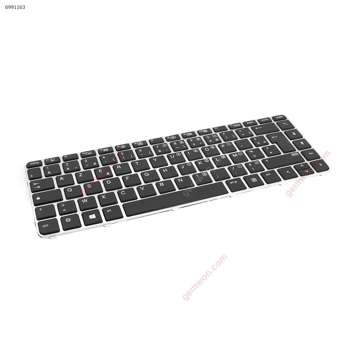 Clavier français AZERTY pour HP EliteBook 745 G3 G4, 840 G3 G4, 848 G3 G4, cadre argenté, touche noire sans rétro-éclairage ni pointeur,