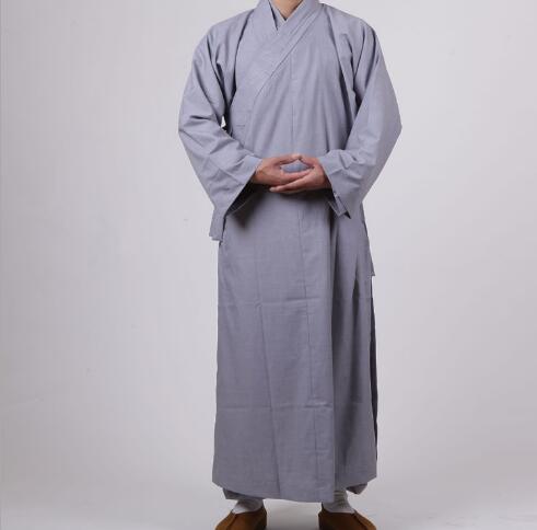 Boeddhistische Gewaad Mannen Vrouwen Japon Boeddhistische Lange Kleding Monnik Geel Grijs