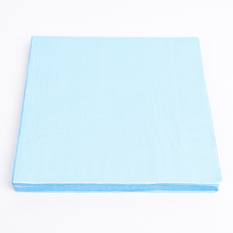 20 Stks/partij Pastel Kleur Papier Servetten Roze/Blauw Baby Shower Regenboog Eenhoorn Partij Decoratie Kids Verjaardag Bruiloft 33*33Cm: Blauw