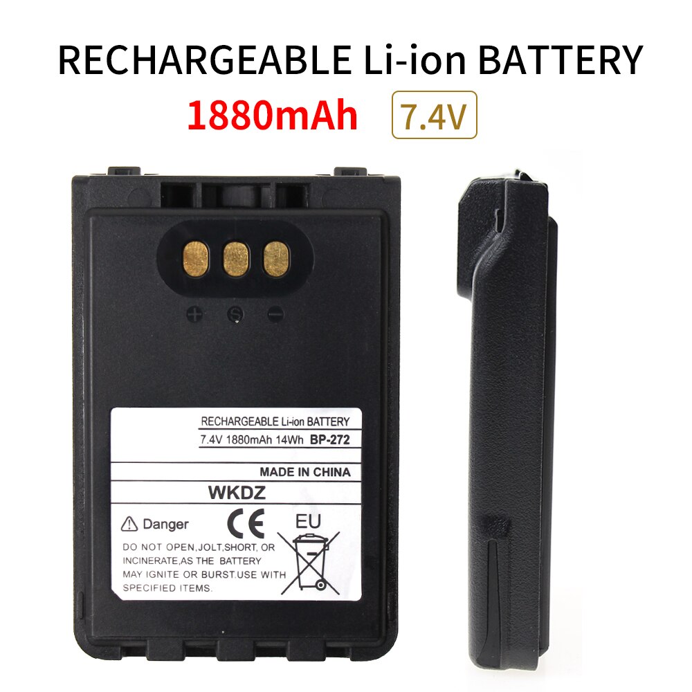 1880mAh BP272 Battery for IC-31A 31E 51A 51E ICOM Radio + Belt Clip
