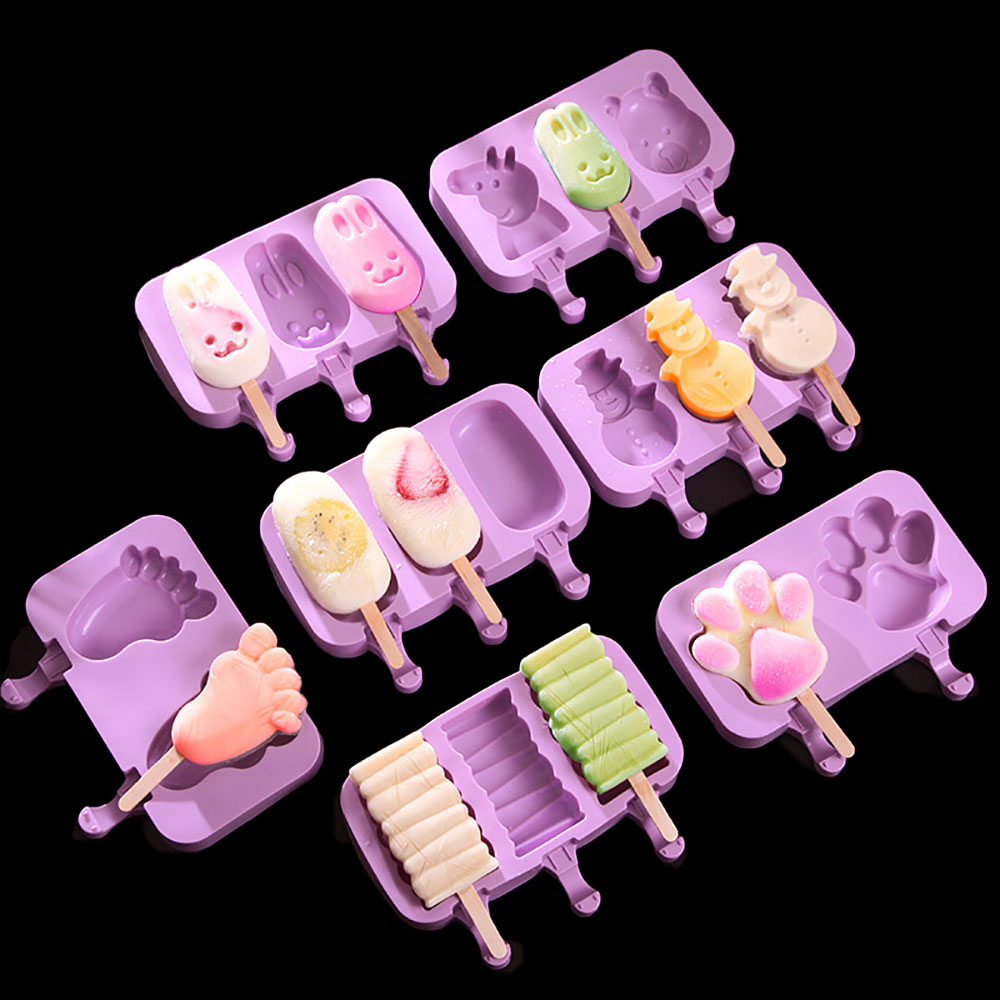 Moldes de silicona para helado DIY, molde para paletas de mano casero, molde para palitos de queso, bandeja de hielo con tapa