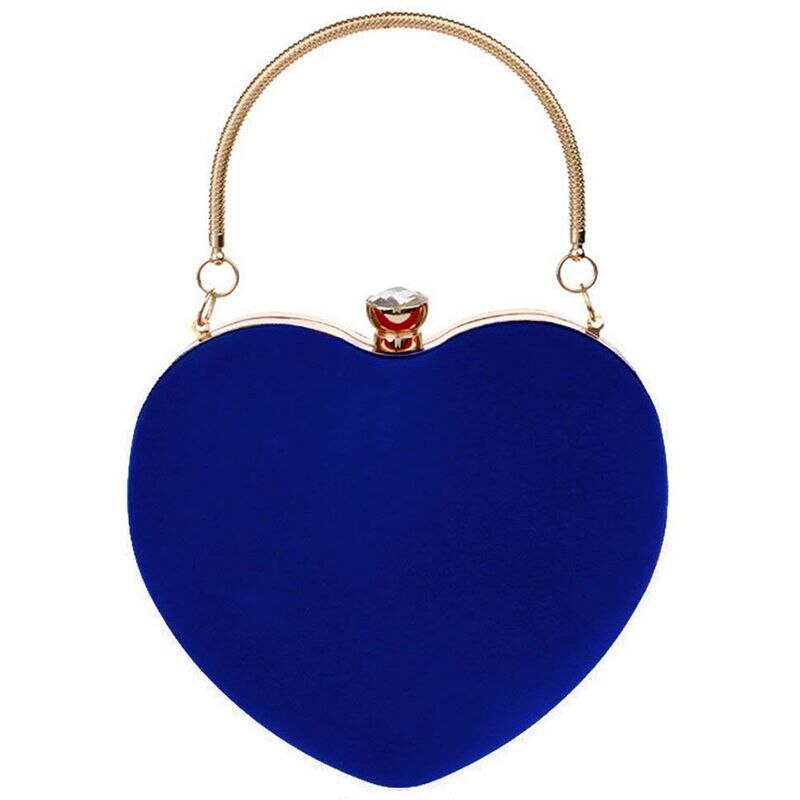 JHD Heart Shape Clutch Bag Messenger Shoulder Handbag Tote Evening Bag Purse,blue