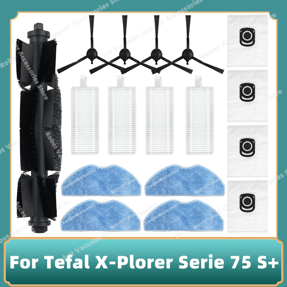 Compatibel Voor Tefal Rowenta X-plorer Serie 75S RR8577WH/75S + RG8597W Roller Belangrijkste Zijborstel Hepa Filter Mop doek Onderdelen
