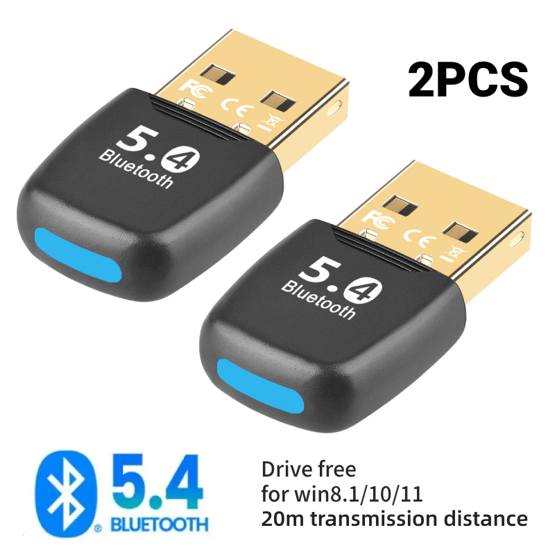 Usb bluetooth 5.4 adaptador receptor de áudio música transmissor para pc alto-falante portátil soundbox mouse sem fio transmissor usb: Prateado