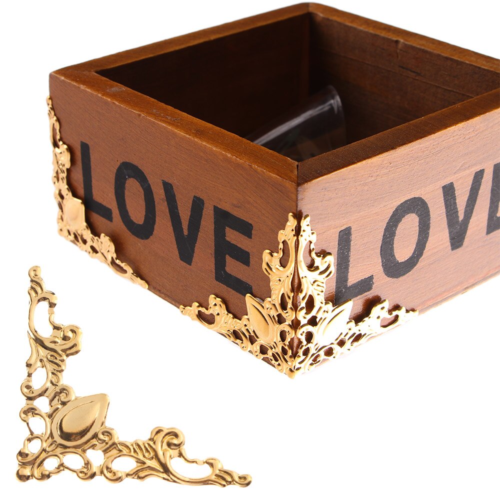 30PCS Metal Angle Corner Brackets Gold Bronze 40mm Notebook Cover for Menus Photo Frame Furniture Decorative Protector