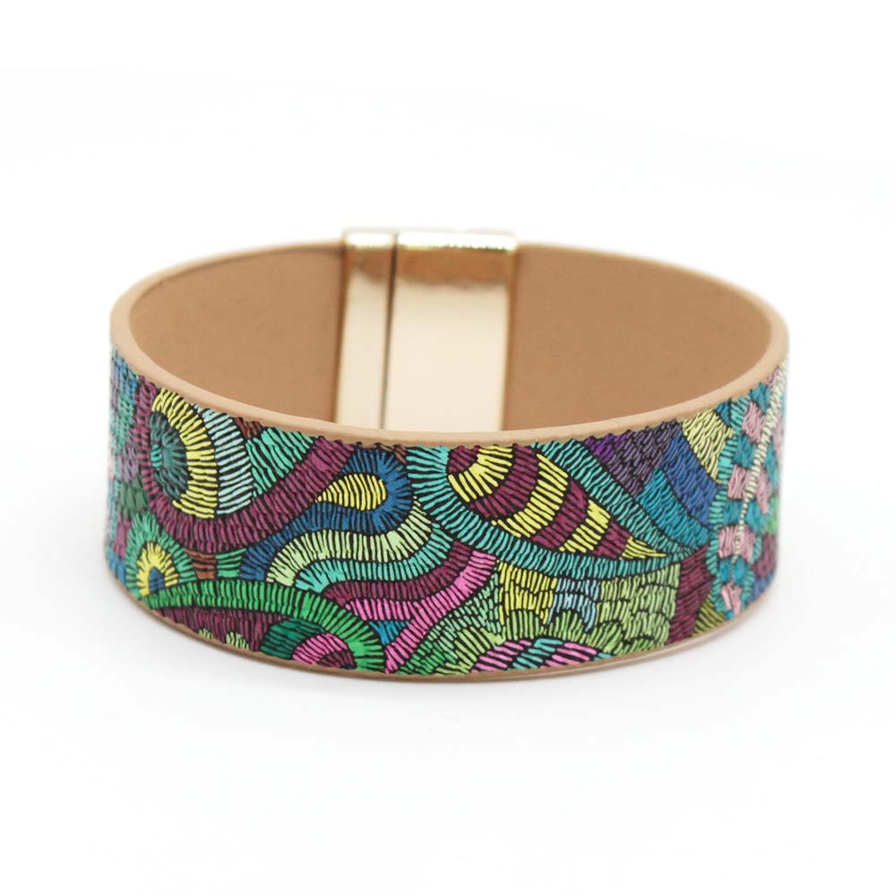 etnische wrap lederen armband ketting touw bliksem hartslag armband voor vrouwen mode-sieraden: Reddish Brown