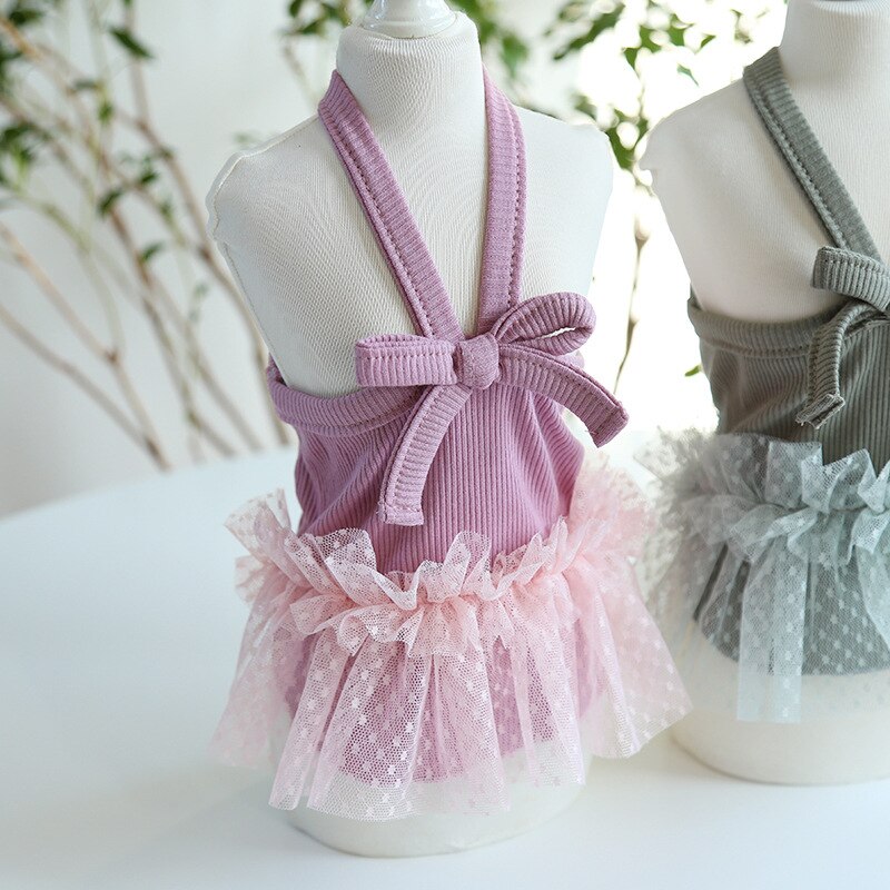 Letnia koreańska chusta spódnica z siatki dla kotów moda tiulowa sukienka jednoczęściowa dla psa ubrania dla kota