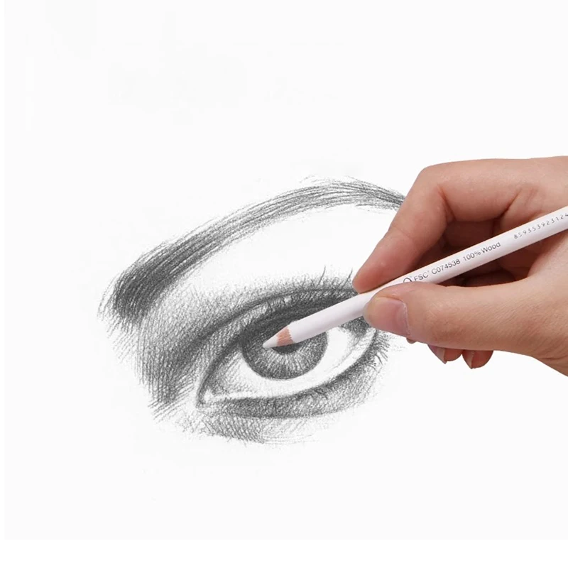 Rubber Pen Eraser High Precision Pen Shape Erasers for Painting Drawing Manga Highlight School Art Supply Korean Stationery: WHITE