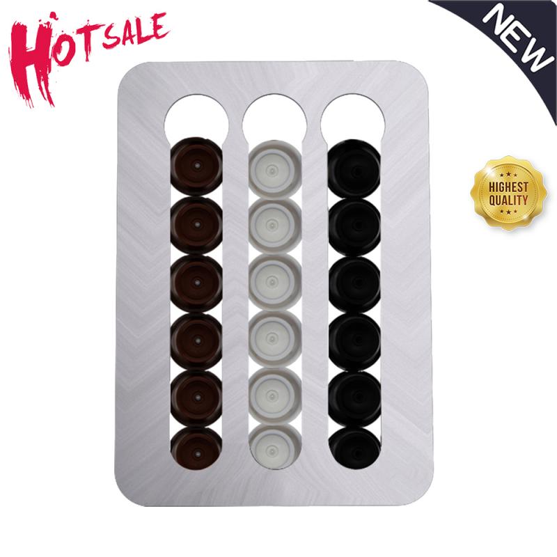 18 Cups Coffee Pod Holder For Dolce Gusto Capsule Display Capsule Rack aluminum Tower Stand Storage Shelves Coffee Holder