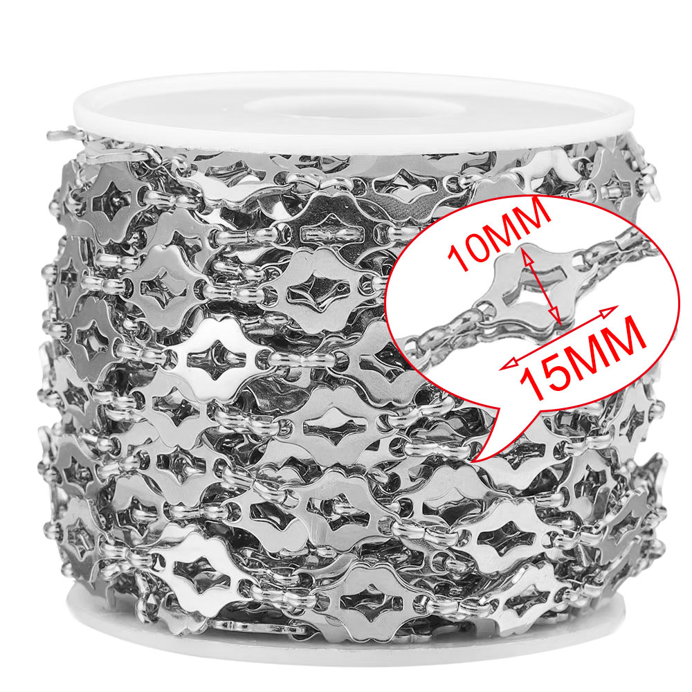 1 Meter großer schwerer Twist-Ring aus Edelstahl, klobiger Hip-Hop-Punk-Gliederketten, DIY-Schmuck, handgefertigte Halskette, Armband, Tasche: Grau