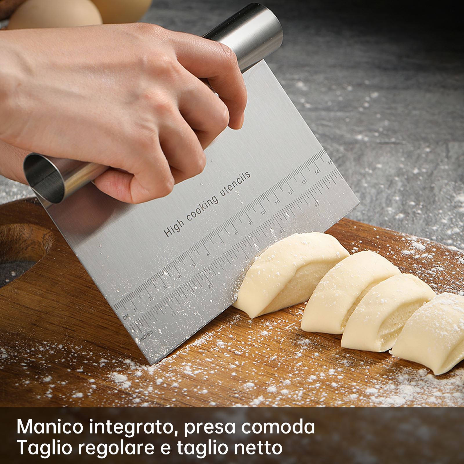 Stainless Steel Dough Cake Cutter Slicer Spatula For Cake Cream Scraper Pasty Cutters Scraper Irregular Teeth Edge DIY Smoother