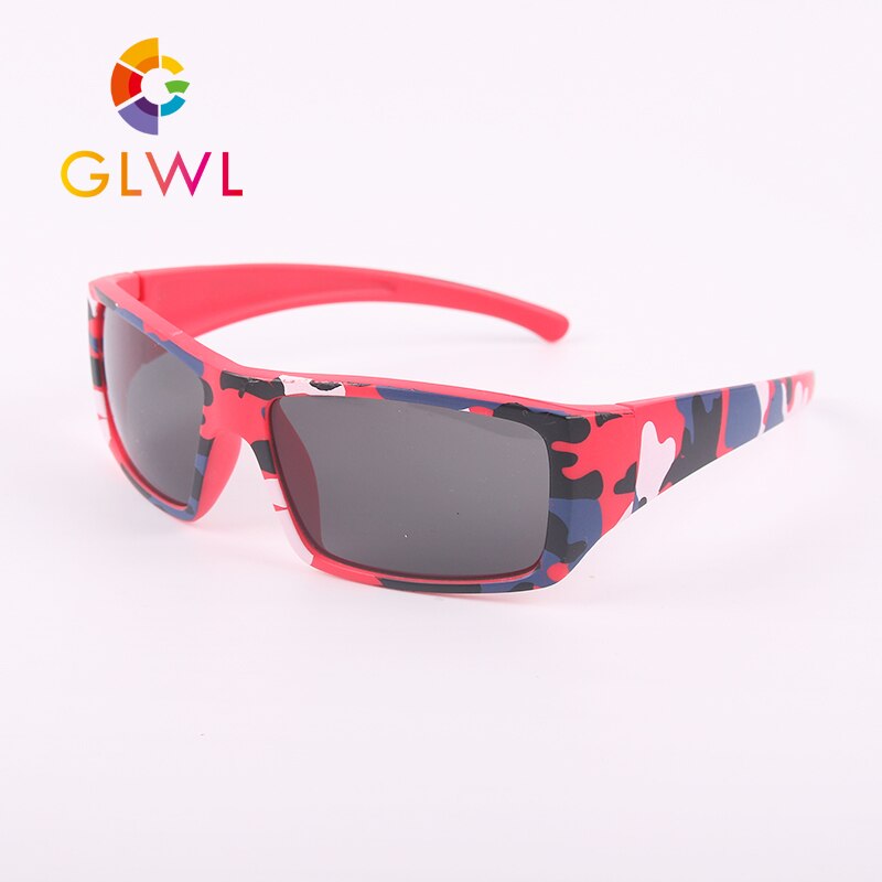 Farbige Sonnenbrille Für freundlicher Tarnung freundlicher Brillen Jungen Platz Baby Schattierungen Schwarz Linsen UV 400 Sport Brillen Heißer: GLWL1910-23A
