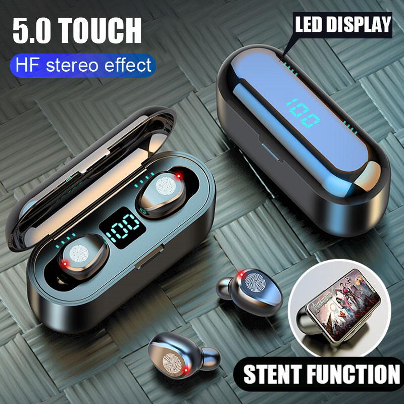 Écouteur sans fil Bluetooth V5.0 TWS sans fil Bluetooth casque LED affichage avec batterie externe 2000mAh casque avec Microphone