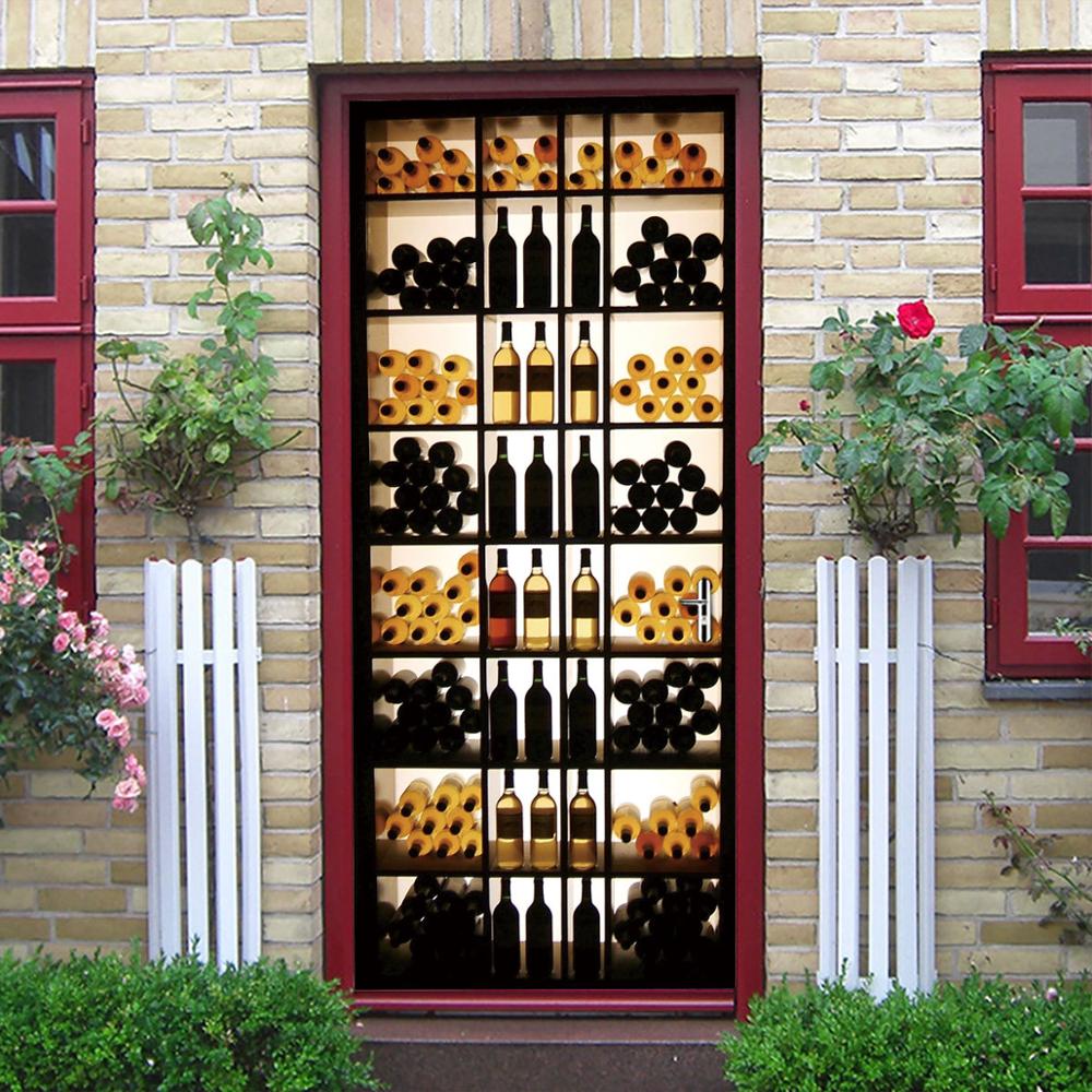 Home Furniture Wine Cabinet Decoration Wall Decals Decorative Vinyl Wall Door Stickers For Bar Shop