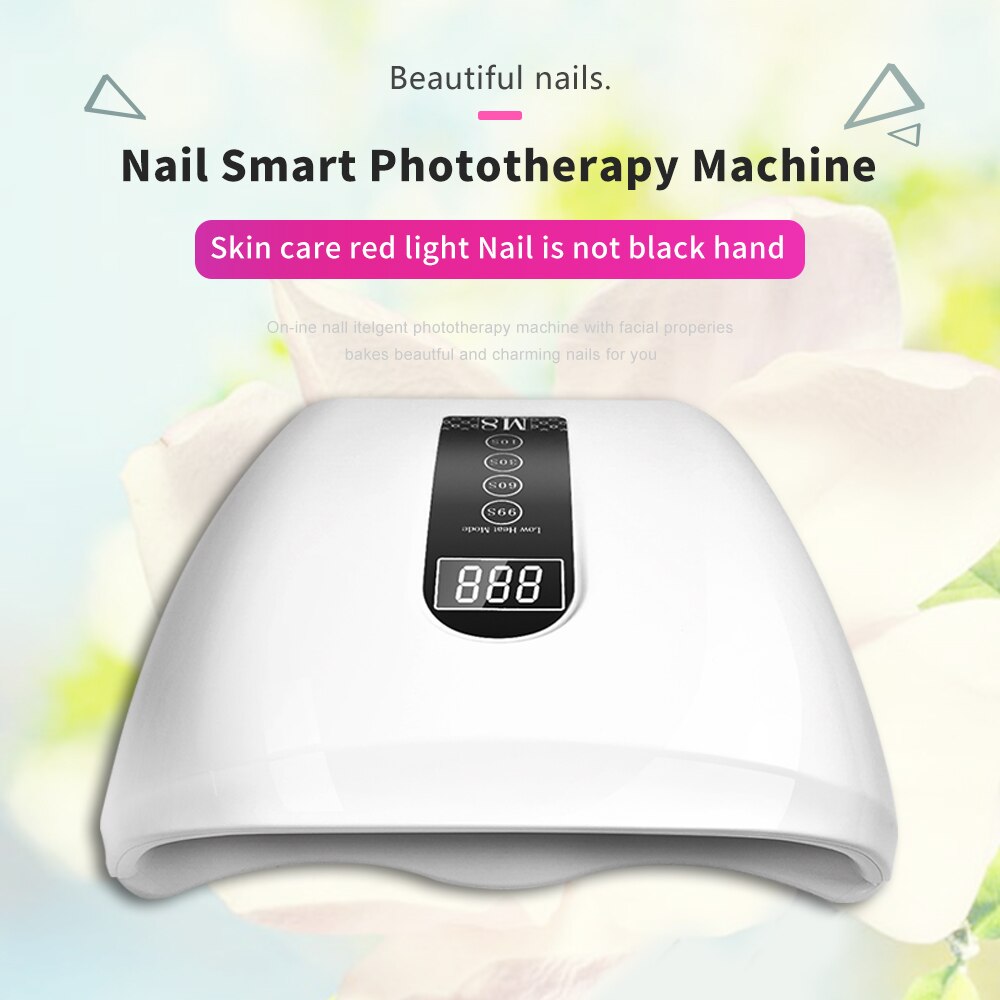 96W secador de uñas lámpara LED UV de uñas esmalte de Gel lámpara de curado de cuidado de la piel rojo lámpara de luz para secador de uñas Auto Sensor manicura herramientas