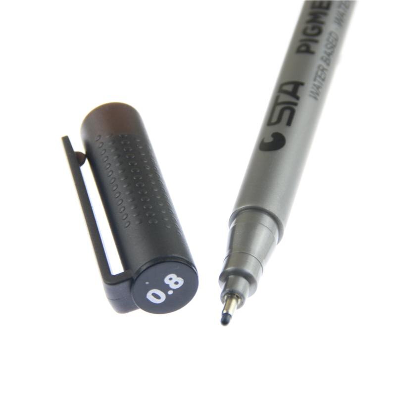 2 Pcs Micron Pen Variety Of Pen Tip Size Micro-line Ultra-fine Ink Pen Permanent Art Mark Comic Cartoon: 08