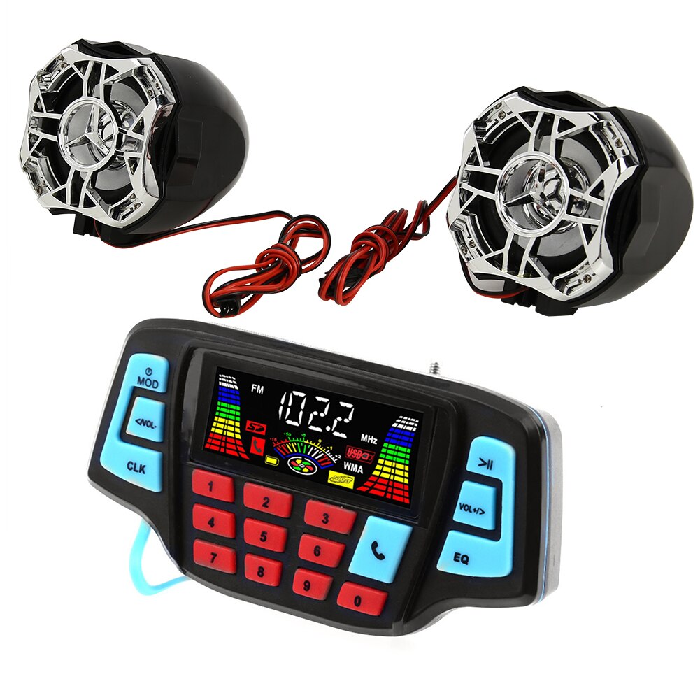 Sound System MP3 Player Radio TF USB Bluetooth Waterproof Motorcycle w/ Speakers for Unique Parts Portable Car Ornaments