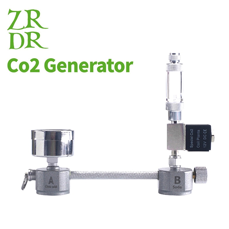 Fish tank DIY CO2 generator, carbon dioxide adjustment system kit, bubble counting CO2 diffuser with solenoid valve for aquatic