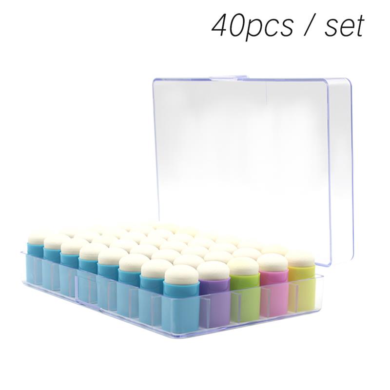 Juego de esponjas para pintar por números, pinceles de espuma para dedos, manualidades, tinta, suministros de arte, herramienta para álbum de recortes, 40 piezas: Mezcla de color