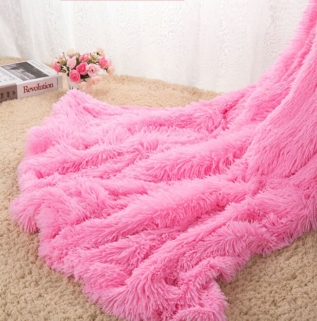 Sofa/luft/sengetøy tepper mantas hvit rosa grå fleece fluffy plysj sengeteppe couverture polaire plaids: Rosa / 160 x 200cm