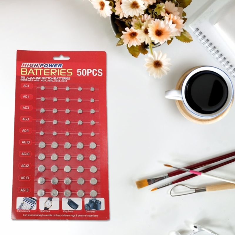 Set of 100pcs Watch Batteries AG1/3/4/10/12/13 Button Battery Cell Batteries