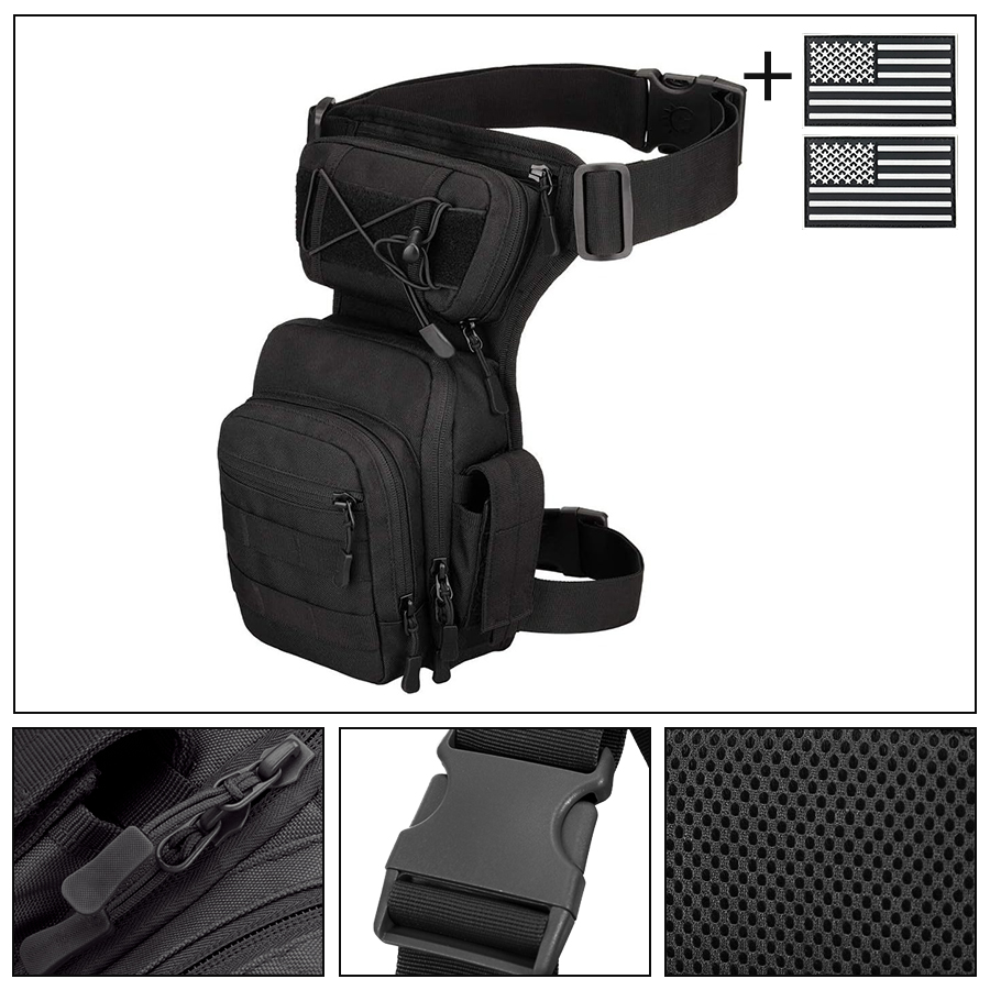 Outdoor wear-resistant nylon multifunctional leg bag with adjustable MOLLE mounting waist bag toolkit