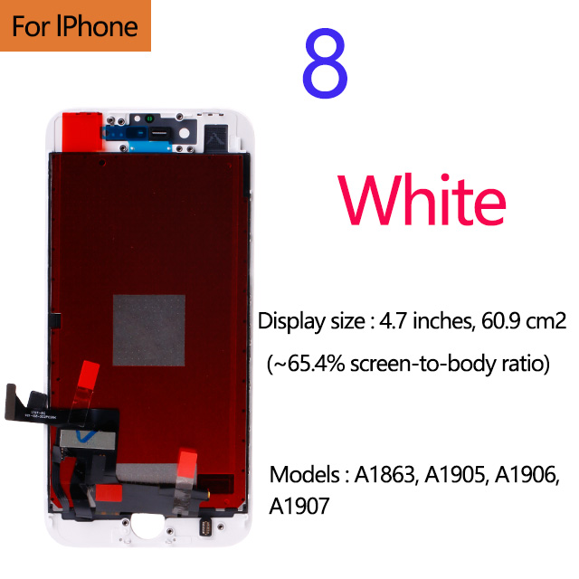 AAA+++ für iPhone 5 5s 5c 6 7 LCD Anzeige Touchscreen für 6s 7 8 Plus SE 100 % nagelneu LCD Digitizer gehärtet +: LightCyan