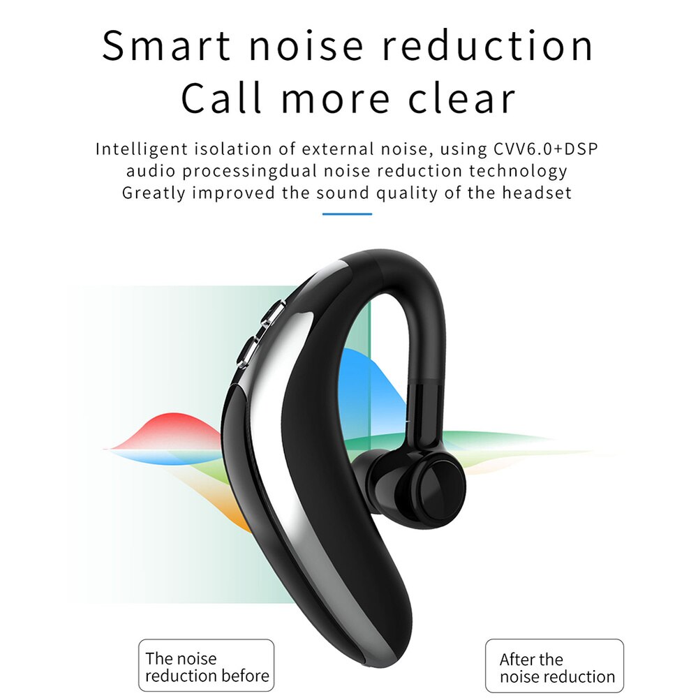 H500 Handsfree Wireless Bluetooth Earphones Noise Control Business Wireless Bluetooth Headset with Mic for Driver Sport