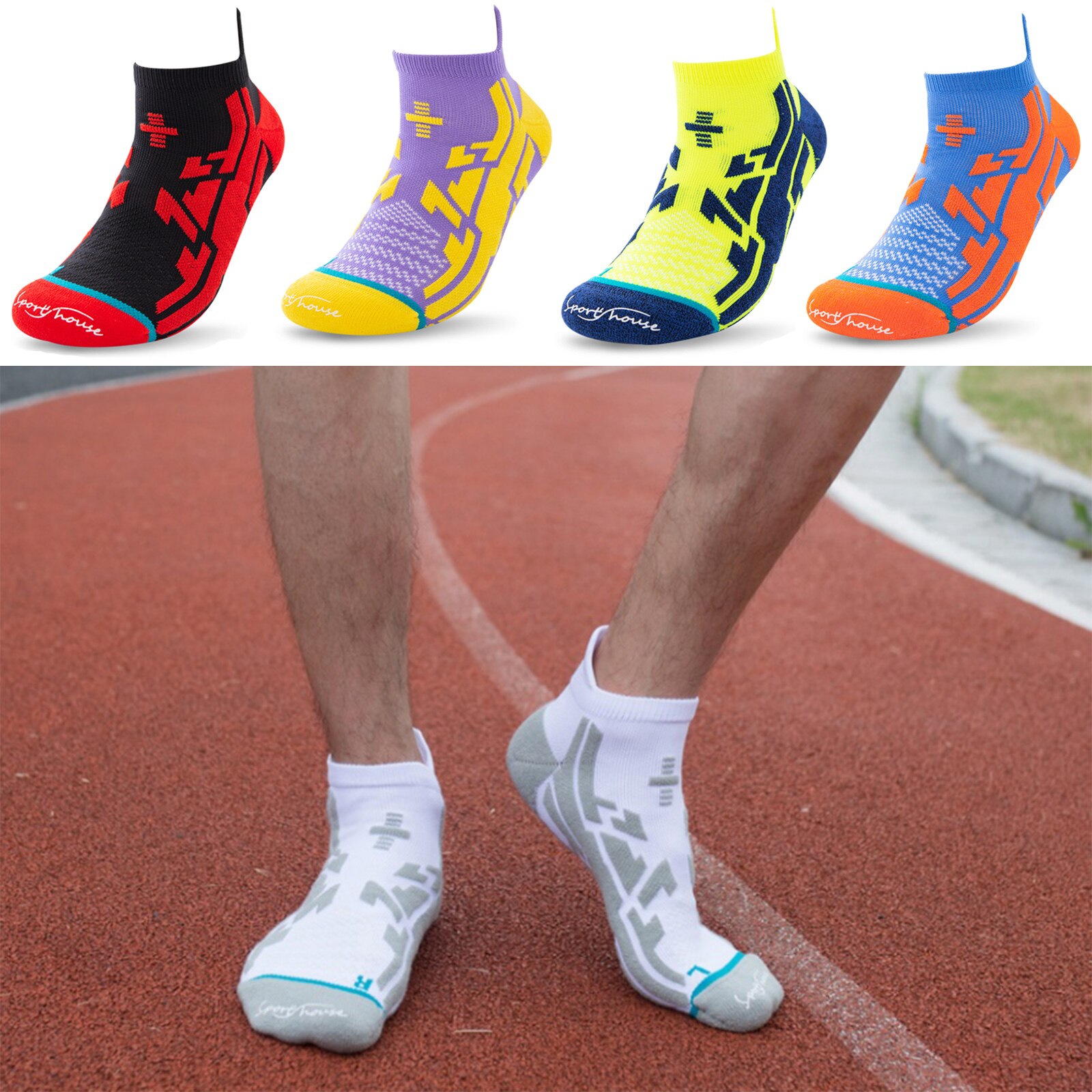 Calcetines de deporte para correr transpirables para hombre, calcetín de compresión de algodón, absorción del sudor, tobillero antideslizante, 1 par