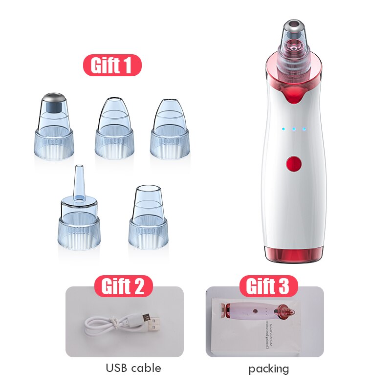 Microdermabrasion Blackhead Remover Vacuum Suction Face Pimple Acne Comedone Extractor Facial Pores Cleaner Skin Care Tools: Type 1 set