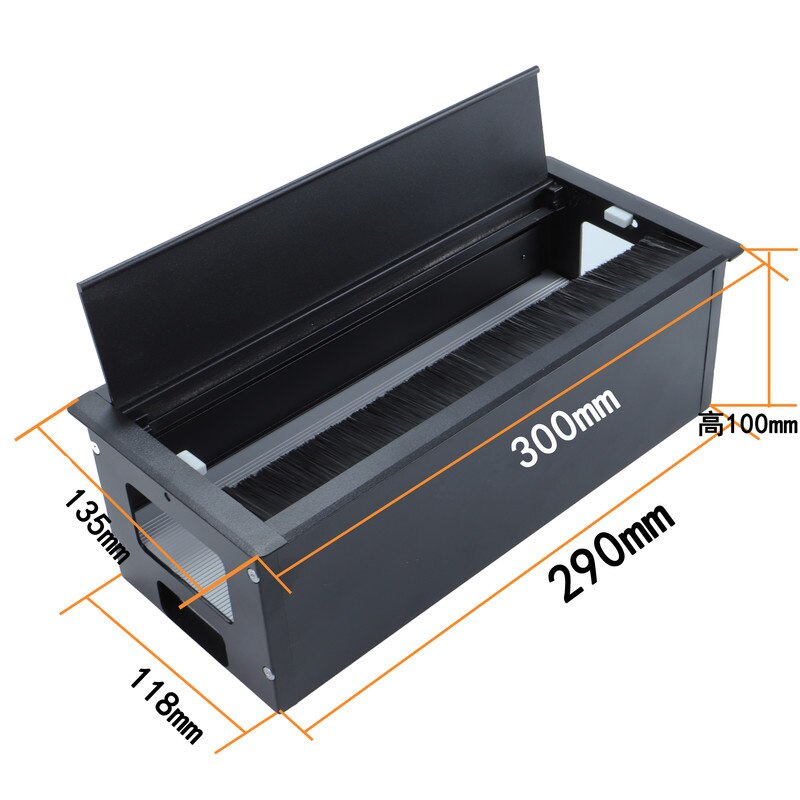 Square Aluminum Buffer Damping Desk Outlet Hole Cover Can Installed Socket Switch Conference Computer Desk Cable Channel Cover