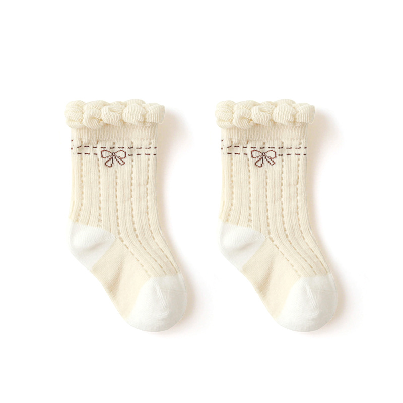 5 Paren/partij 0-5 Kinderen Sokken Zomer Katoen Jacquard Baby Bows Sokken Meisjes Mesh Leuke Jongen Peuter Sokken Kinderen kleden Accessoires