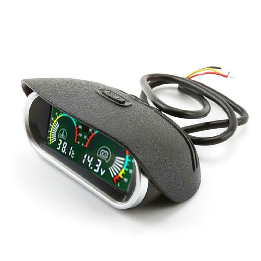 Horizontal Truck High Accuracy 2 In 1 Temp Sensor Car Motorcycle Universal Water Temperature Gauge 12V 24V Durable LCD Voltmeter: 10mm