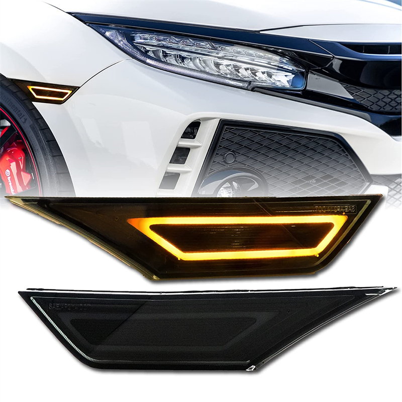Barra de luz LED de parachoques delantero, marcador lateral de 10. ª generación, estilo Carrera, para Honda Civic Sedan Hatchback, 911, 2 unidades