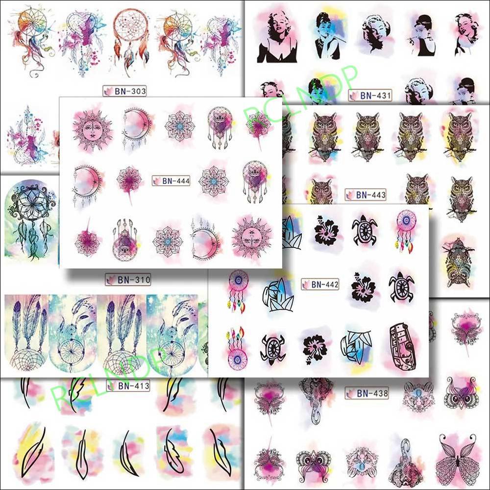 Pegatinas para Uña de agua, decoración artística, deslizador, mano con Calavera, de arenisca, calcomanía, accesorios de laca: Black