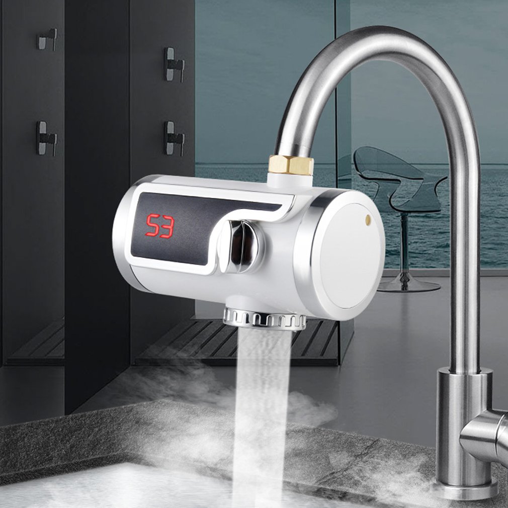 Digital Electric Water Faucet Fast Heat Water Heater Instantaneous Tap Temperature Display Durable Kitchen Faucet Equipmen