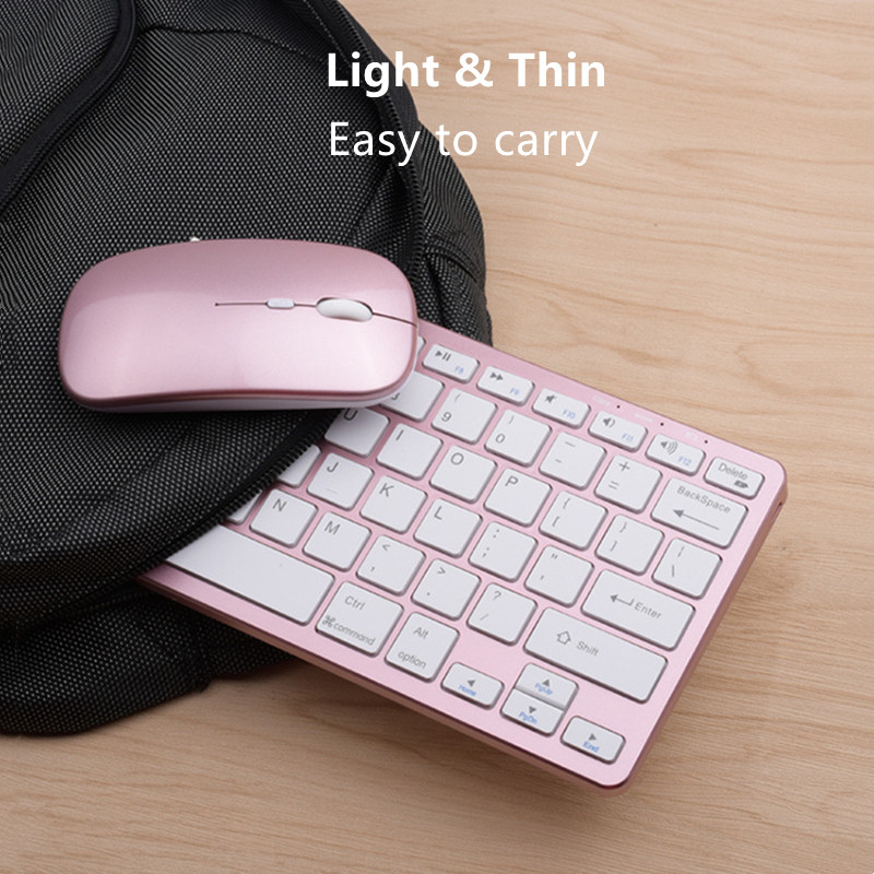 3Mode Wireless Keyboard and Mouse Combo 2.4G Bluetooth-compatible Protable Mini Keyboard Mice Set For Phone Tablet Laptop PC