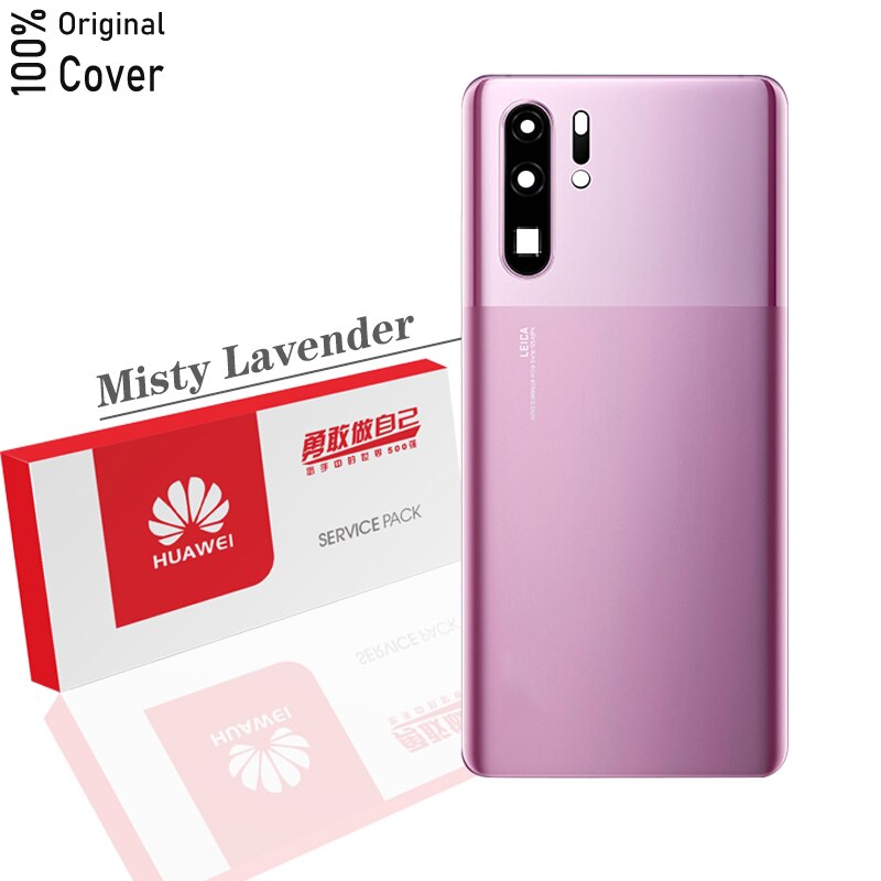 Capa de bateria original para huawei p30 pro vidro volta habitação peças reparo substituição aplicar para huawei p30pro capa traseira: Misty Lavender