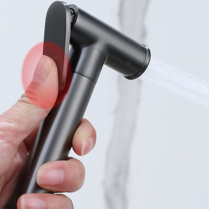 Toalett, bidet, komplett sett med 304 stk., rustfritt stål, nikkel, bærbar bidetrenser, metallisk toalett, nikkel