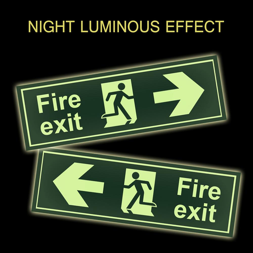 Exit Sign Sticker Self Adhisive Luminous PVC High Visibility Secure Guidance Sticker for Restaurant