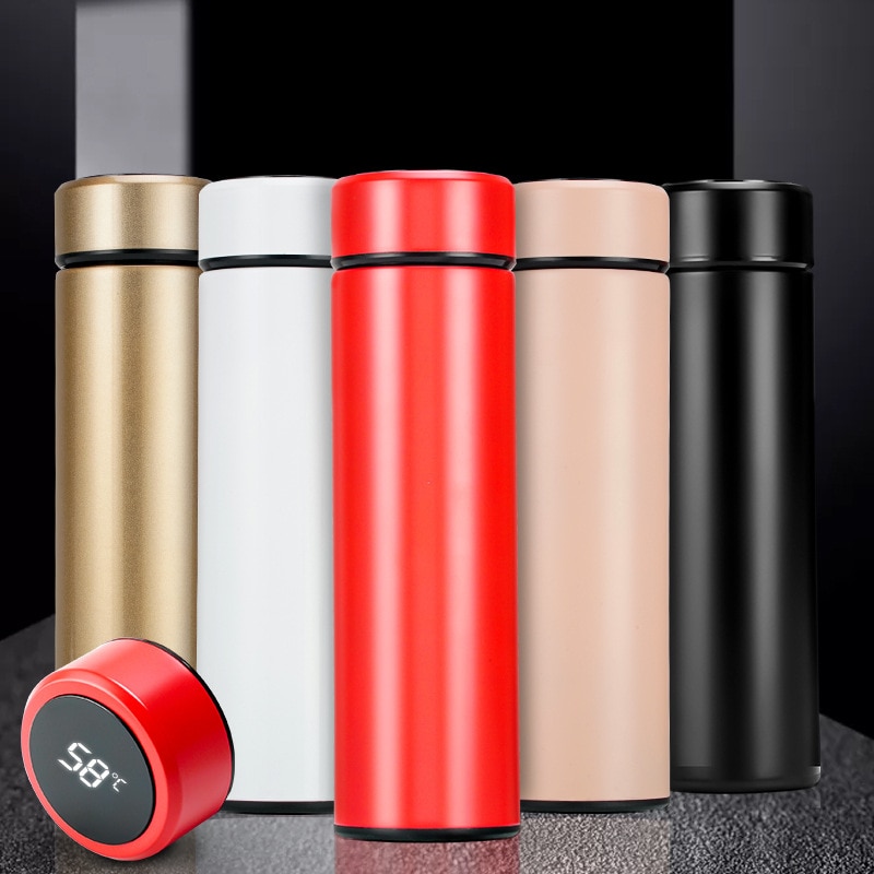 Ledet berøringsskærm intelligent temperatur display vakuum kolbe rustfrit stål isolering kop kaffe te kop flaske drinkware