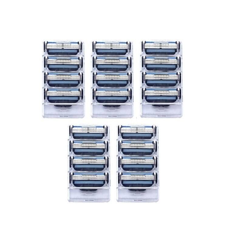 20 stuks roestvrijstalen anti-slip scheerapparaat voor mannen, 3 lagen, schoonheid, veiligheid, scheerapparaat voor mannen, scheermesjes, vervangende kop: Default Title