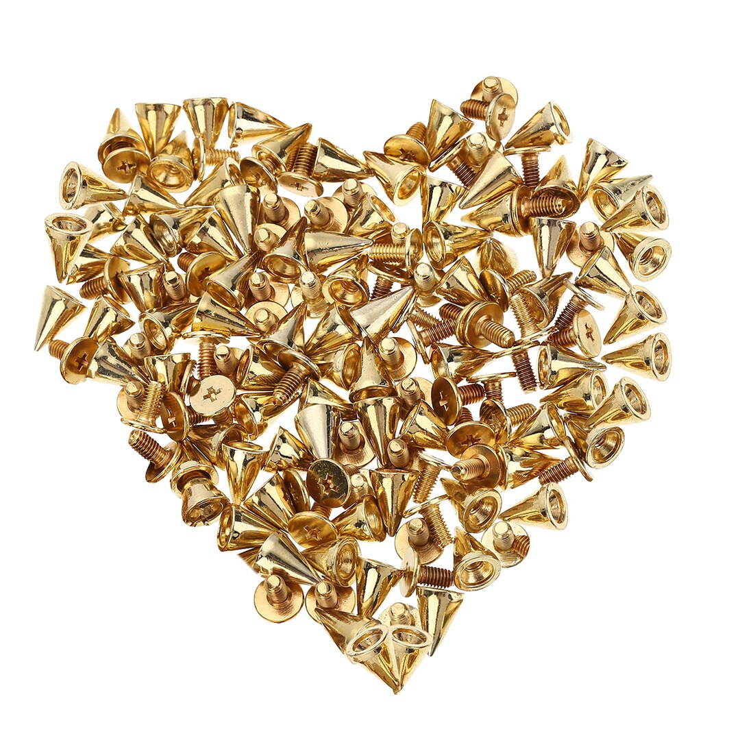 Tachuelas de aleación de 100 piezas, tachuelas de cono, tachuelas de bala, accesorios de decoración para bricolaje, tela Punk Rock, artesanía de cuero