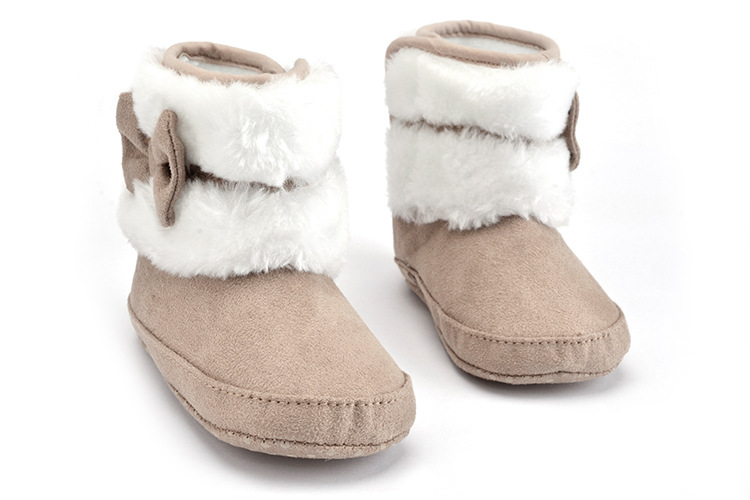 2022 Super Houden Warme Snowboots Baby Meisje Jongen Anti-Silp Prewalker Fleece Boot Wol Sneeuw Indoor Schoenen winter Booties: Khaki / 11cm (4.33 in)