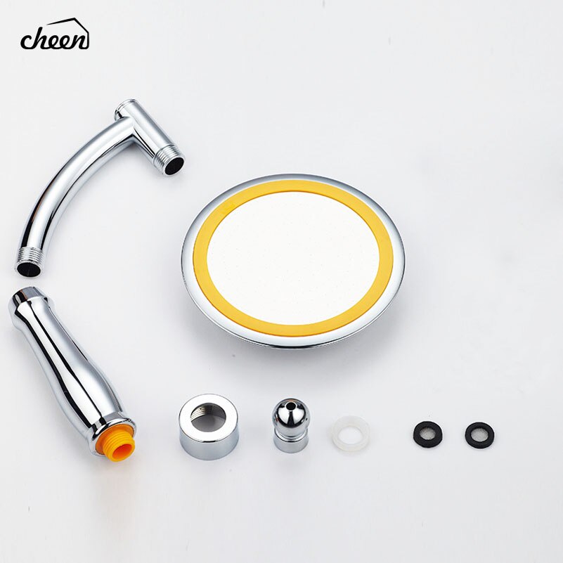 Cheen 6" Inch Stainless Steel Ultra-thin Shower Head Bathroom Shower Sprayers Top Rainfall Shower Head Water Saving Shower Heads