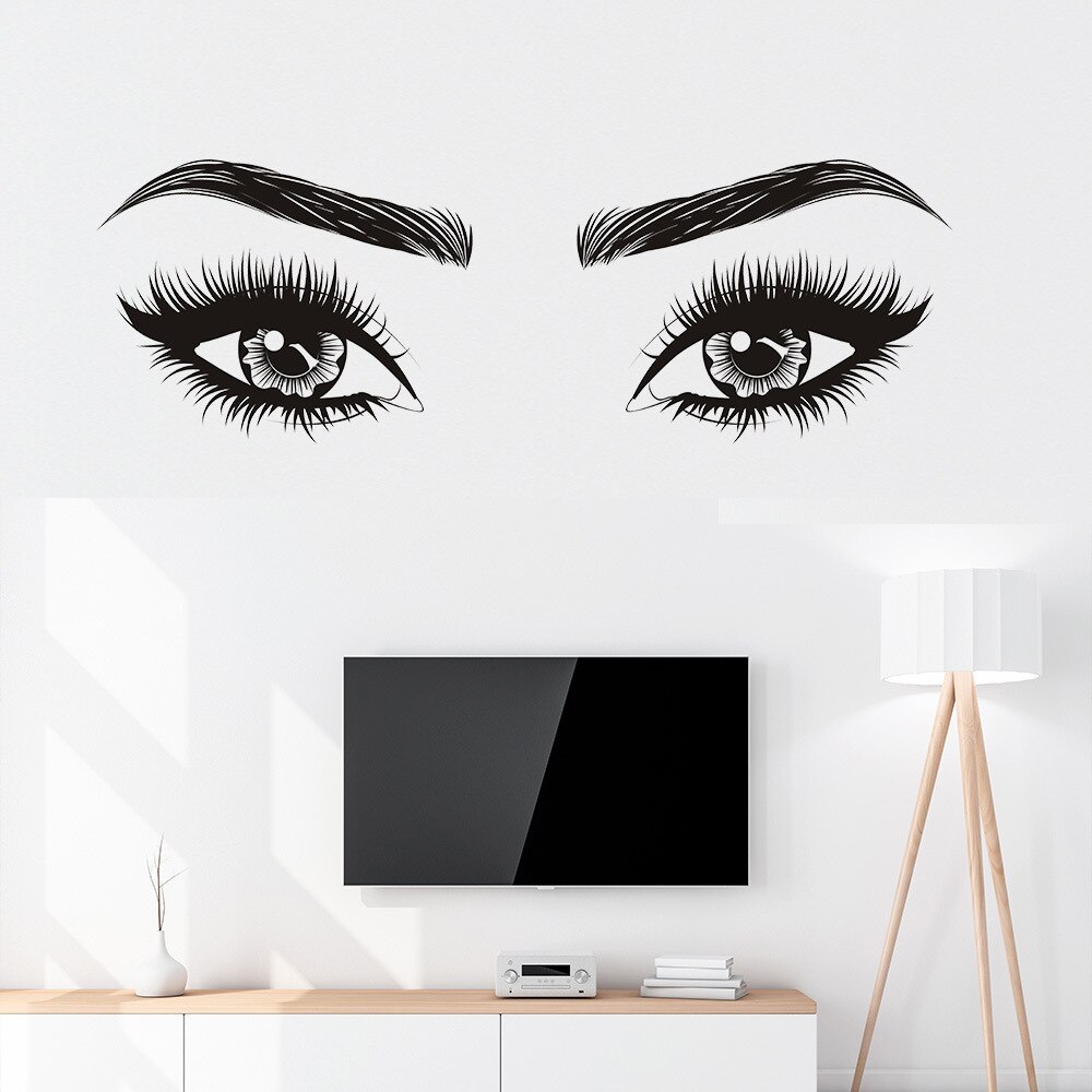 Piger vippebryn øjne wallstickers stue dekoration decals til møbler sticker dekoration øjenbryn butiksindretning