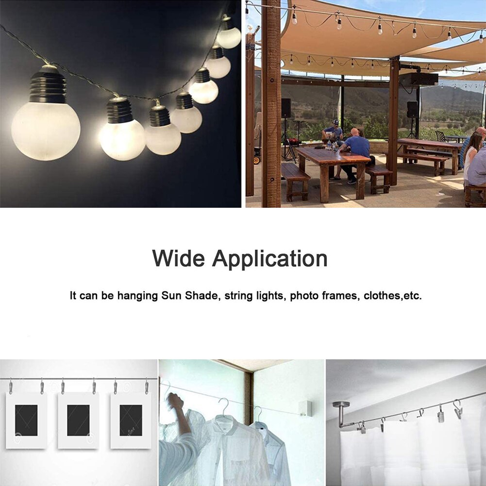 Sun Shade Sail Canopy Kit Awning Canopy Fix Installation Accessory Set Heavy Wire Rope Turnbuckle Snap Hook Screw Carabiner Clip